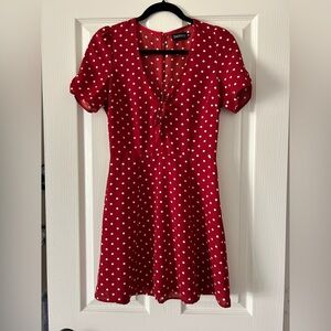 Red Polka Dot Short Summer Dress